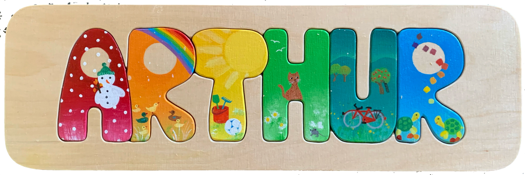 Namenspuzzle dekoriert