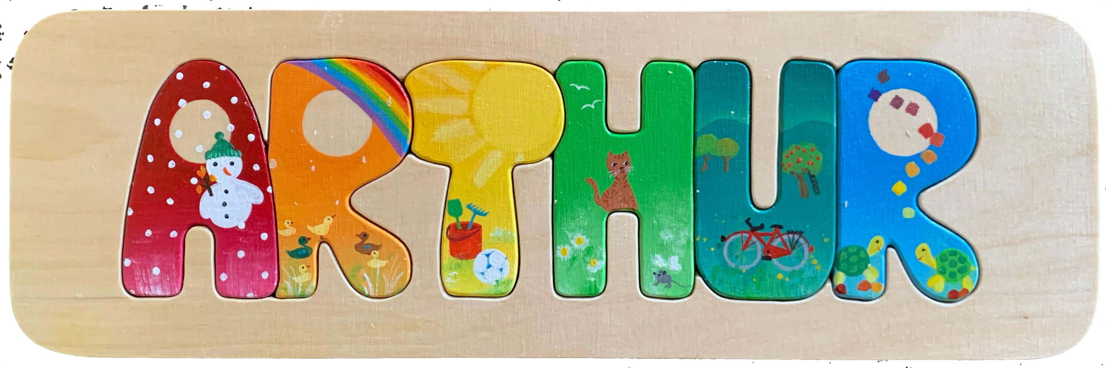 Namenspuzzle dekoriert